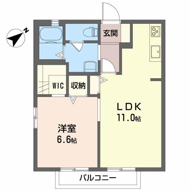 ALEX(1LDK/2階)の間取り写真