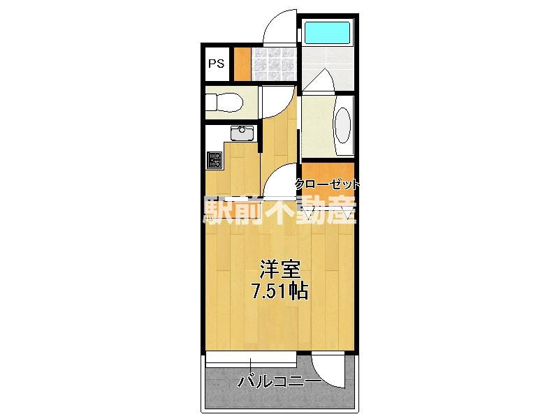 アイビースクエア(1K/5階)の間取り写真