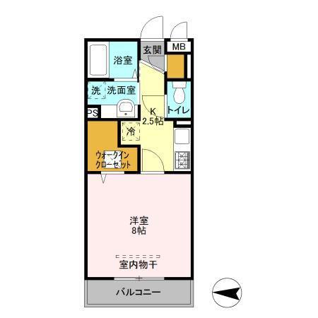 ステラタウン ウエスタンレイクK(1K/3階)の間取り写真