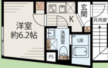 メゾンアッシュ大山(1K/1階)の間取り写真