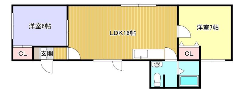 M-MEZON S棟(2LDK/2階)の間取り写真