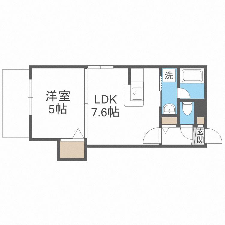 ディッセン豊平橋(1LDK/1階)の間取り写真