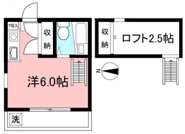 カワセハイム(ワンルーム/1階)の間取り写真