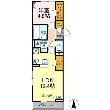 サニーハイツ コバリ(1LDK/2階)の間取り写真