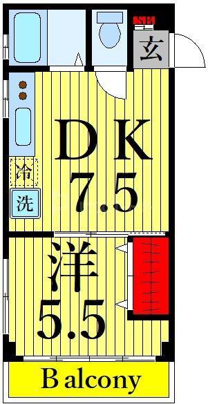 寿マンション(1DK/2階)の間取り写真