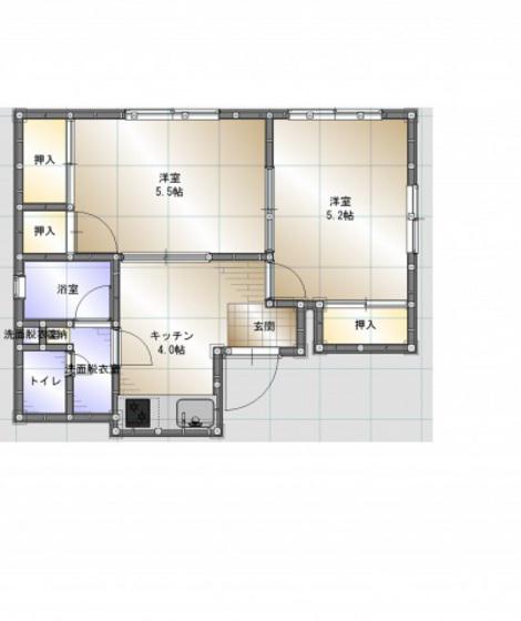 YAMASHIN東蟹屋(2K/3階)の間取り写真