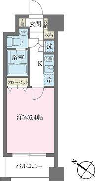 KDXレジデンス森下千歳(1K/12階)の間取り写真