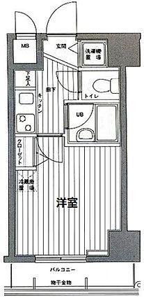 グランドガーラ麻布十番(1K/5階)の間取り写真