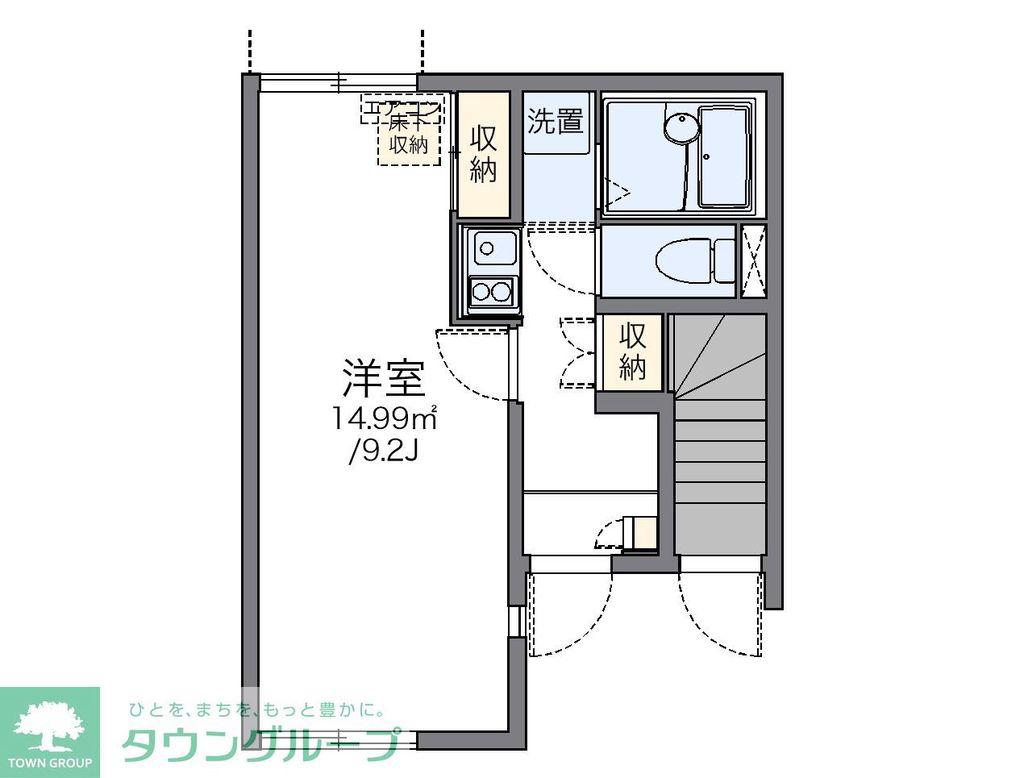 レオネクストラメール(1K/1階)の間取り写真