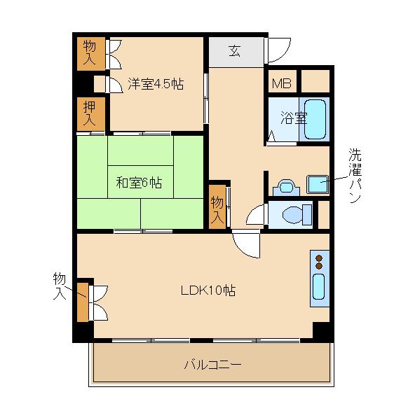 ライフステージ新大阪(2LDK/2階)の間取り写真