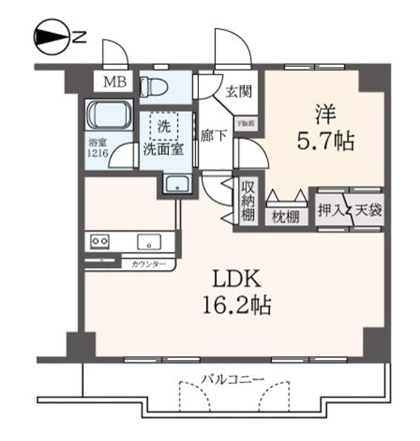 グレイス詩香(1LDK/3階)の間取り写真