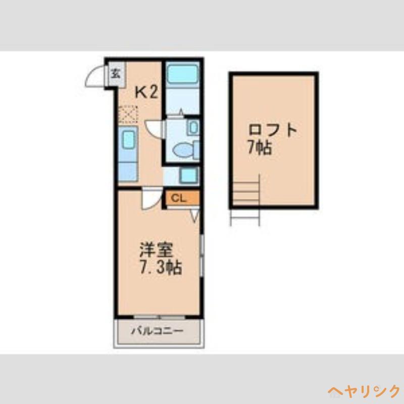 アイビス新守山(1K/2階)の間取り写真