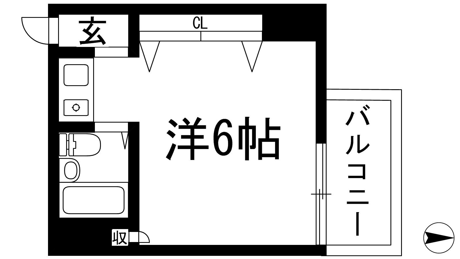 シェルプール弐番館(ワンルーム/3階)の間取り写真