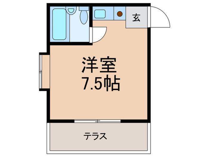 ユニオンハイツ坂口(ワンルーム/1階)の間取り写真