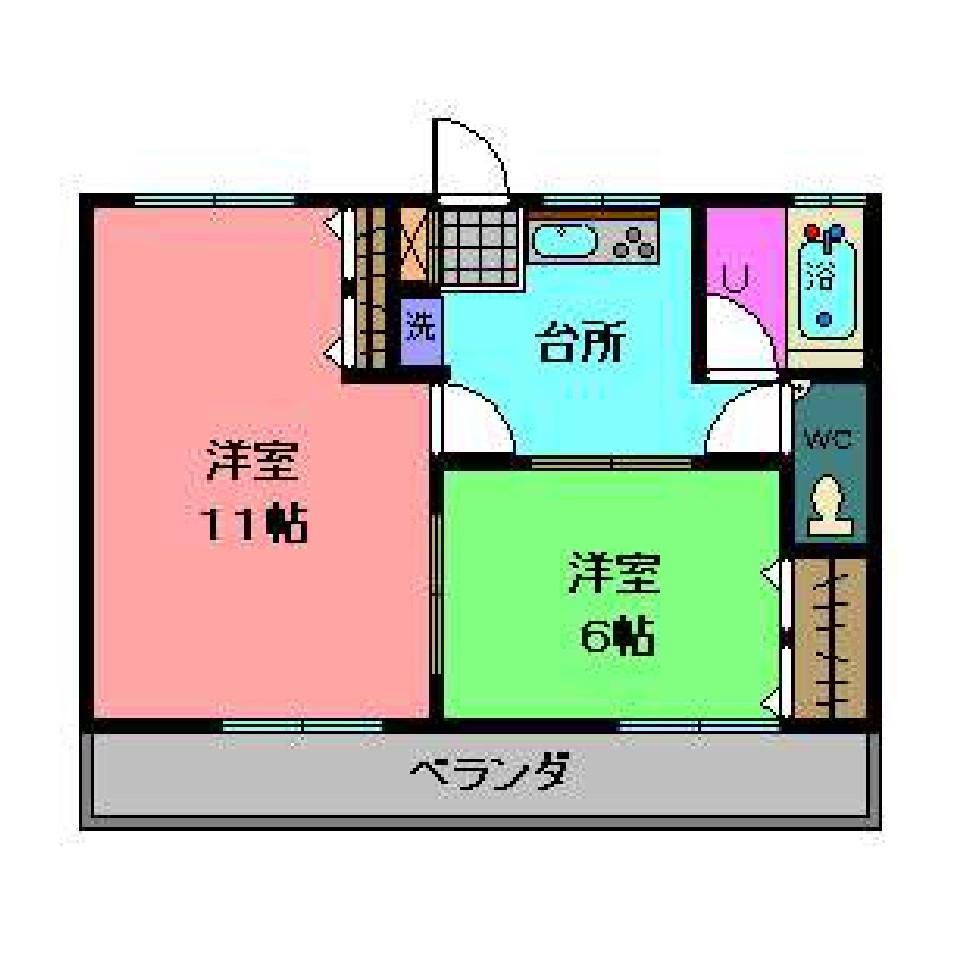 Nコーポ(2DK/3階)の間取り写真