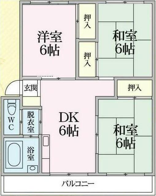 日豊スカイハイツ(3DK/5階)の間取り写真