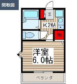 アンフィニ東川口(1K/2階)の間取り写真
