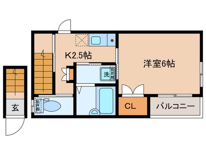 ケンジンハウス(1K/2階)の間取り写真