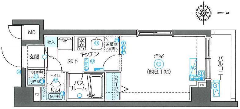 フェニックス上石神井(1K/7階)の間取り写真