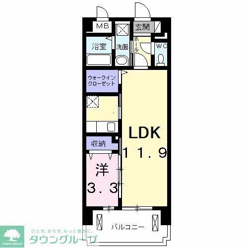 エクセルソフィア(1LDK/4階)の間取り写真