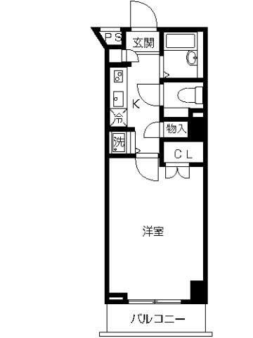 スカイコート蒲田第7(1K/2階)の間取り写真