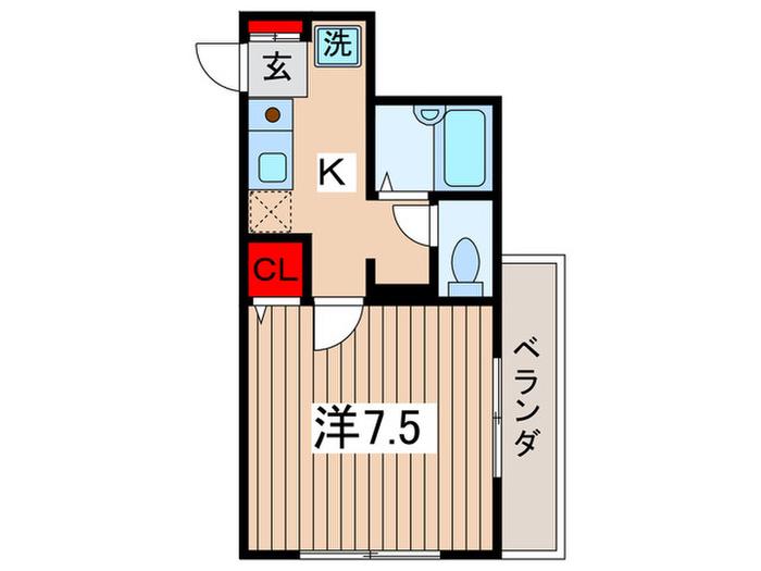 パ-クヒルズ武蔵小山(1K/2階)の間取り写真
