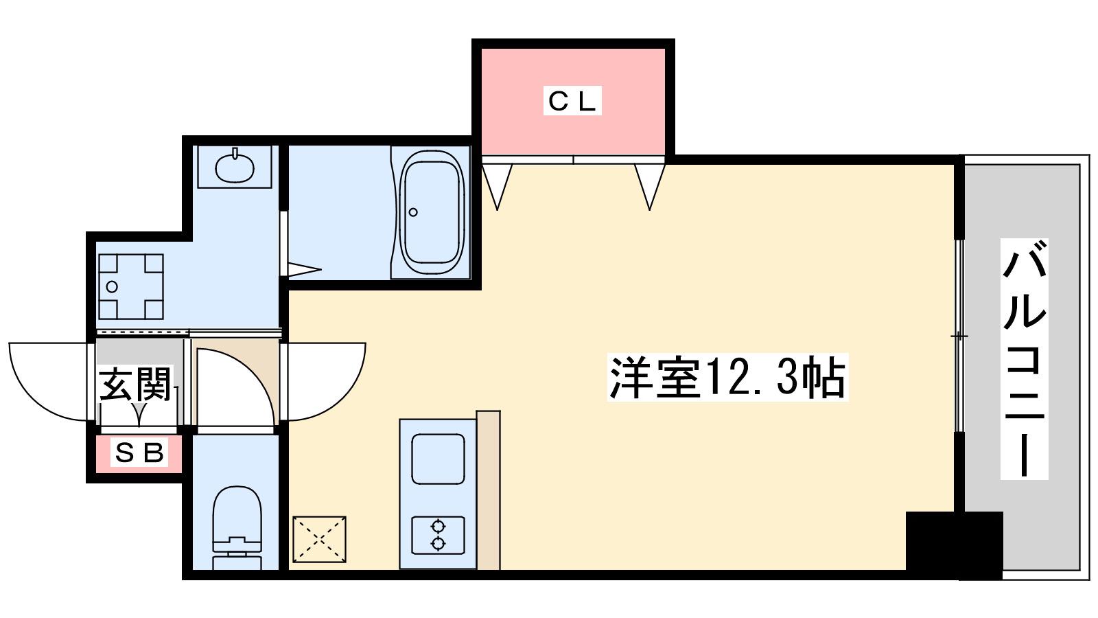 ユーズ3番館(ワンルーム/4階)の間取り写真