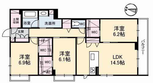グランリシェス(3LDK/3階)の間取り写真