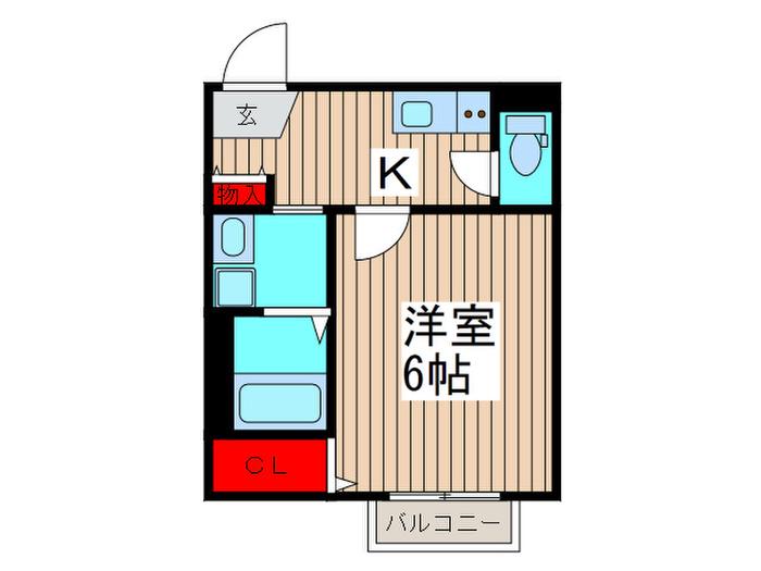 グランデ春日部(1K/2階)の間取り写真
