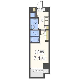 リンクハウス京町堀(1K/3階)の間取り写真