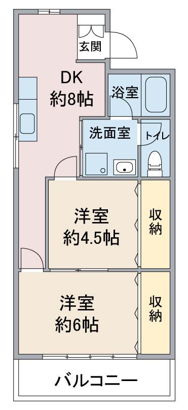 中町田ビル(2DK/2階)の間取り写真