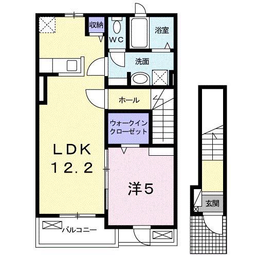 アヴェニューソラ(1LDK/2階)の間取り写真