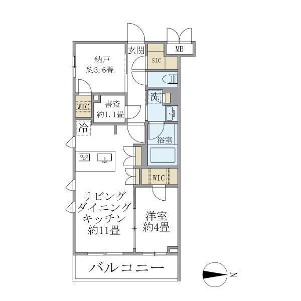 LA PERLA JIYUGAOKAII(2LDK/2階)の間取り写真