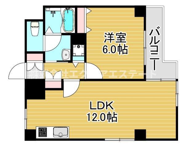 ルミエール四ツ橋(1LDK/3階)の間取り写真