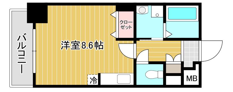 ベルガ南小倉(ワンルーム/2階)の間取り写真