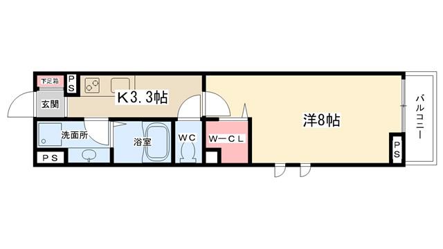 KMレジデンス(1K/2階)の間取り写真
