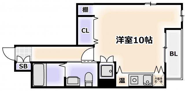 パラード天王寺(ワンルーム/4階)の間取り写真