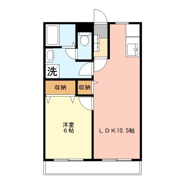 MANA北茂呂(1LDK/2階)の間取り写真