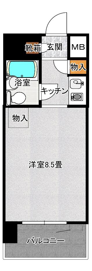 徳山駅前スカイマンション(ワンルーム/5階)の間取り写真