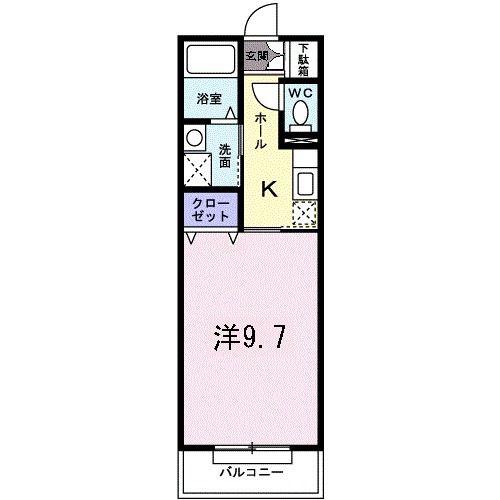 DEARPLACE氷川台(1K/4階)の間取り写真