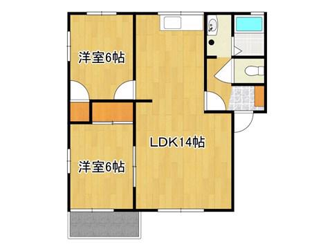 グレース松本(2LDK/2階)の間取り写真