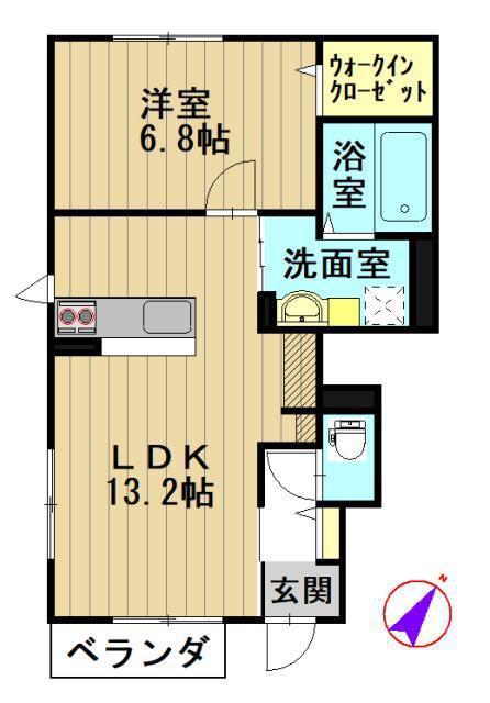 セジュール・レイ(1LDK/1階)の間取り写真