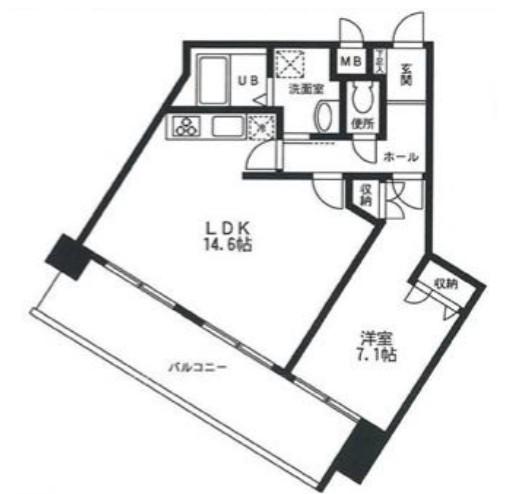 クリアウエスト(1LDK/8階)の間取り写真
