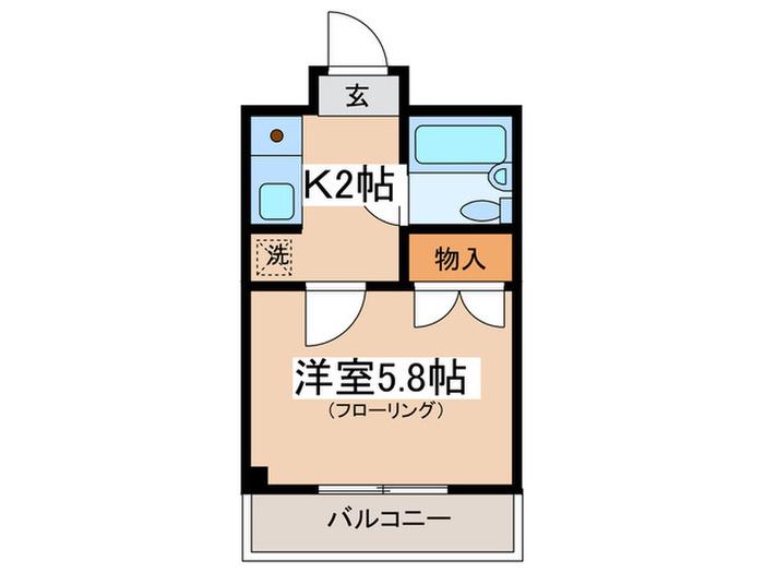 メゾンフジミ(1K/2階)の間取り写真