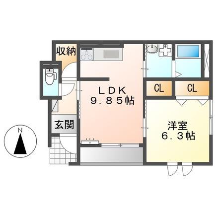 アレクシード(1LDK/1階)の間取り写真