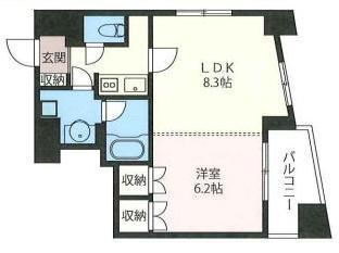 エスティメゾン浅草駒形(1LDK/10階)の間取り写真