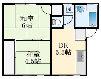 虹ヶ丘マンション(2K/2階)の間取り写真