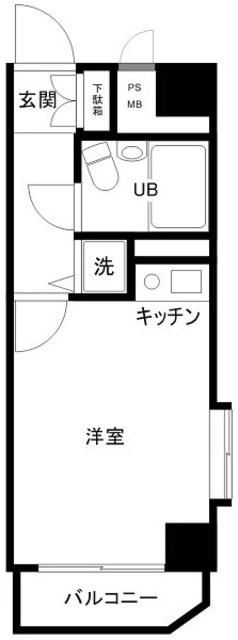 ライオンズマンション上野松が谷(ワンルーム/6階)の間取り写真