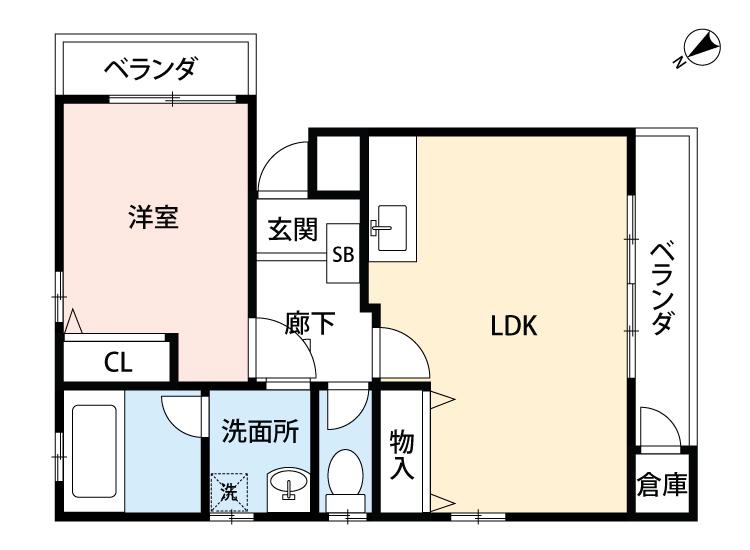 MSパティオ(1LDK/1階)の間取り写真