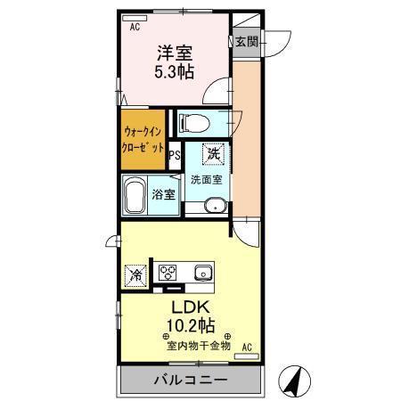 フェニックス(1LDK/3階)の間取り写真
